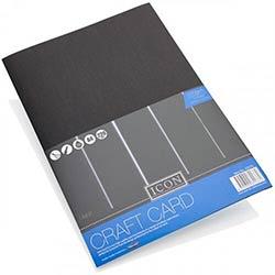 Icon Craft A4 Black Craft Card 220gsm Pack of 10 Sheets - For Elegant Projects on Productcaster.