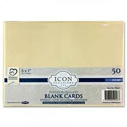 Icon Occasions 5x7 Inch Cards & Envelopes 250gsm Ivory Pack of 50 on Productcaster.