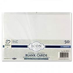 Icon Occasions 5x7 Inch Cards & Envelopes 250gsm White Pack of 50 on Productcaster.