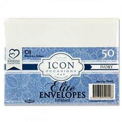 Icon Occasions C6 Envelopes 120gsm Ivory Pack of 50 - For Invitations on Productcaster.