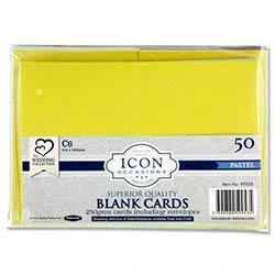 Icon Occasions C6 Cards & Envelopes 250gsm Pastel Pack of 50 - For Soft Hues on Productcaster.