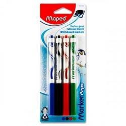 Maped Marker'Peps Whiteboard Markers Pack of 4 - Assorted Colours - Bold Dry Erase Markers on Productcaster.