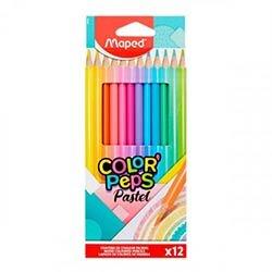 Maped Color'Peps Pack of 12 Colouring Pencils - Pastel - Subtle Shades for Detailed Artwork on Productcaster.