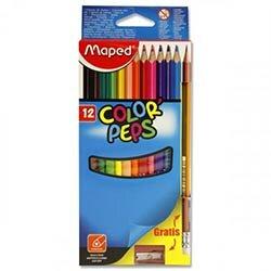 Maped Pack of 12 Color'Peps Colour Pencils + Pencil/Sharpener - Complete Set for Artistic Expression on Productcaster.