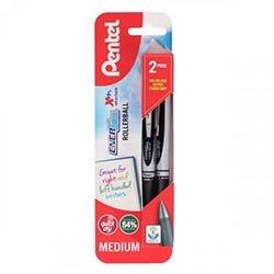 Pentel Energel Blp77 0.7mm Rollerball Gel Pens Black Pack of 2 - Perfect for Everyday Use on Productcaster.