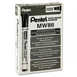 Pentel Mw86 Whiteboard Marker Chisel Point Black - Versatile for Various Uses on Productcaster.