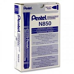 Pentel N850 Permanent Marker Bullet Point Blue - Essential for Office Needs on Productcaster.