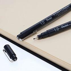 Pentel Pointliner Pen 1.0mm Black - Reliable for Everyday Use on Productcaster.