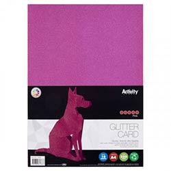 Premier Activity A4 250gsm Glitter Sheets - Pack of 10 - Pink - Perfect for Crafting and DIY Projects on Productcaster.