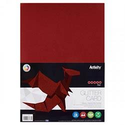 Premier Activity A4 Glitter Red 250gsm - Pack of 10 Sheets - Fun and Festive for Projects on Productcaster.