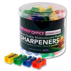 Premier Office Plastic Pencil Sharpener Assorted Colours - Fun and Functional for Everyday Use on Productcaster.