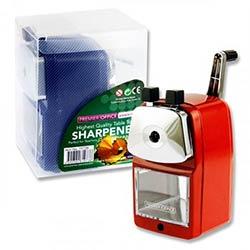 Premier Office Table Top Pencil Sharpener Assorted Colours - Great for Desk Use on Productcaster.