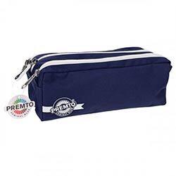 Premto Pencil Case 3 Pocket Admiral Blue - Ideal for School, Office or Travel Use on Productcaster.