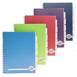 Premier A4 Project Book 5 Subject 250 Pages Assorted Colours - Ideal for Multi-Subject Organization on Productcaster.