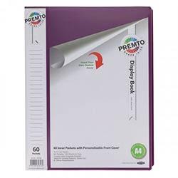 Premier A4 Display Book 60 Pockets, Grape Juice - Ideal for Presentations and Reports on Productcaster.