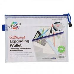 Premto Ultramesh Expanding Storage Wallet B5 - Transparent White - Secure Document Storage on Productcaster.