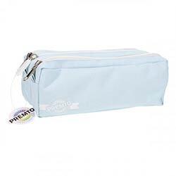 Premto Pastel Pencil Case 3 Pocket Cornflower Blue - Stylish and Functional for Students on Productcaster.