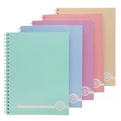 Premier A4 Pastel Spiral Notebook 200 Pages Assorted Colours - Durable for Heavy Use on Productcaster.