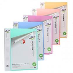 Premier A4 Pastel Display Book 60 Pockets Assorted Colours - Maximum Storage Capacity on Productcaster.