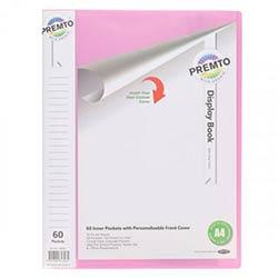 Premier A4 Pastel Display Book 60 Pockets, Wild Orchid - Store Documents with Style on Productcaster.