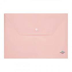 Premier A4 Pastel Button Document Wallet Pink Sherbet - Handy for School & Office on Productcaster.