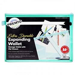 Premier A4+ Pastel Extra Durable Expanding Mesh Wallet Mint Magic - Keep Your Papers Secure on Productcaster.