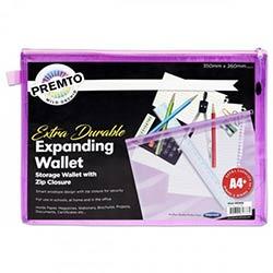 Premier A4+ Pastel Extra Durable Expanding Mesh Wallet Wild Orchid - Ideal for Office & School Documents on Productcaster.