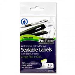 Pro:Form Waterproof Sealable Labels Pack of 18 - Durable and Waterproof for Outdoor Use on Productcaster.