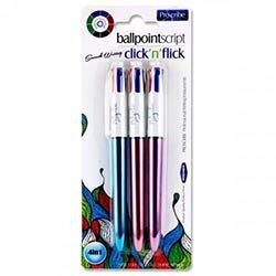 Proscribe 4-in-1 Ballpoint Pens Pack of Assorted Colours - Four Functions in One on Productcaster.