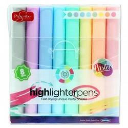 Proscribe Pastel Highlighter Pens Pack of Assorted Colours - Soft Colours for Subtle Highlights on Productcaster.