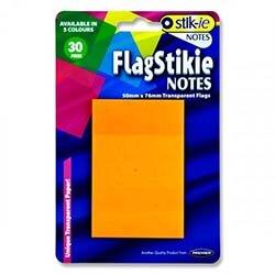 Stik-Ie 30 Piece Flag Stikie Notes 50mm x 76mm Assorted Colours - Essential stationery for organization on Productcaster.