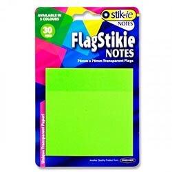 Stik-Ie 30 Piece Flag Stikie Notes 76mm x 76mm Assorted Colours - Essential stationery for organization on Productcaster.