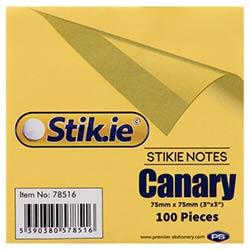 Stik-Ie Notes 75mm x 75mm Yellow - Essential stationery for organization on Productcaster.