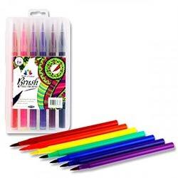 World Of Colour Brush Felt Tip Markers Box of 12 - Vibrant Colors for Every Drawing on Productcaster.