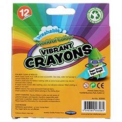 World of Colour Washable Crayons Box of 12 - Safe and Non-Toxic Colouring Tools on Productcaster.