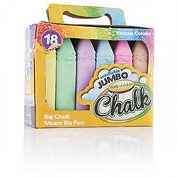 World Of Colour Coloured Jumbo Chalk Box of 18 - Great for Outdoor Creativity on Productcaster.