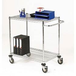 Adjustable chrome wire shelf trolleys, 2 shelves - shelf L x W x 915 x 610mm on Productcaster.