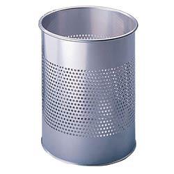 Small perforated rubbish bins, silver on Productcaster.