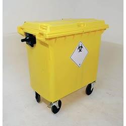 Lockable clinical waste wheelie bin on Productcaster.