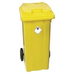 Lockable clinical waste wheelie bin on Productcaster.