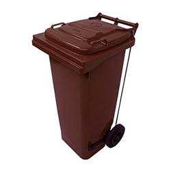 Pedal operated wheelie bins,120L Brown on Productcaster.