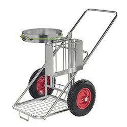 Steel street cleaning trolley, puncture proof tyred wheels on Productcaster.