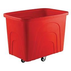 Slingsby robust rim tapered plastic container trucks, red castors in diamond pattern on Productcaster.