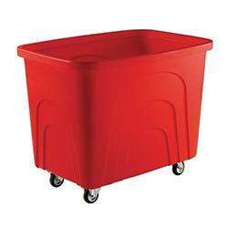 Slingsby robust rim tapered plastic container trucks, red castors in corner pattern on Productcaster.