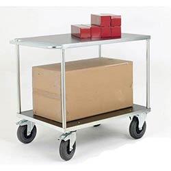 Konga heavy duty laminated wood shelf trolleys, with galvanised frame on Productcaster.