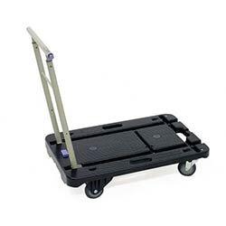 Silentmaster plastic platform truck with telescopic folding handle on Productcaster.