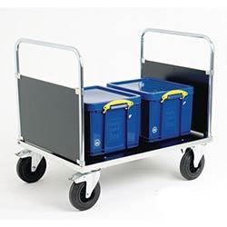 Konga heavy duty zinc plated double-ended platform truck, braked on Productcaster.