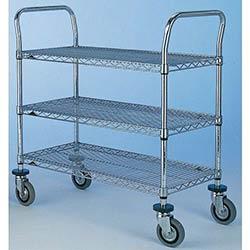 Chrome wire shelf trolleys on Productcaster.