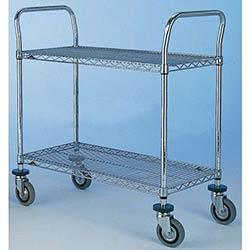 Chrome wire shelf trolleys on Productcaster.