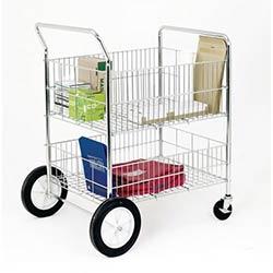 Chrome plated wire trolley - deep trays on Productcaster.